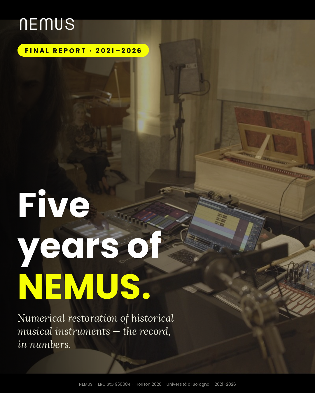 Five years of NEMUS — Final Report 2021–2026, cover