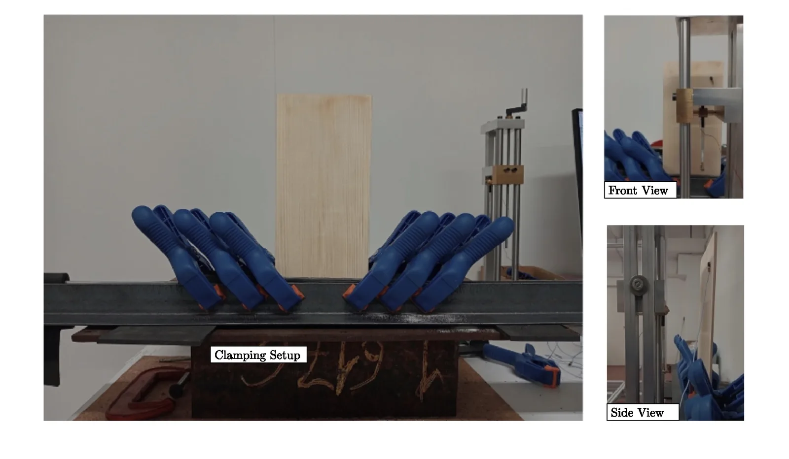 Clamping setup for the Finnish spruce cantilever plate